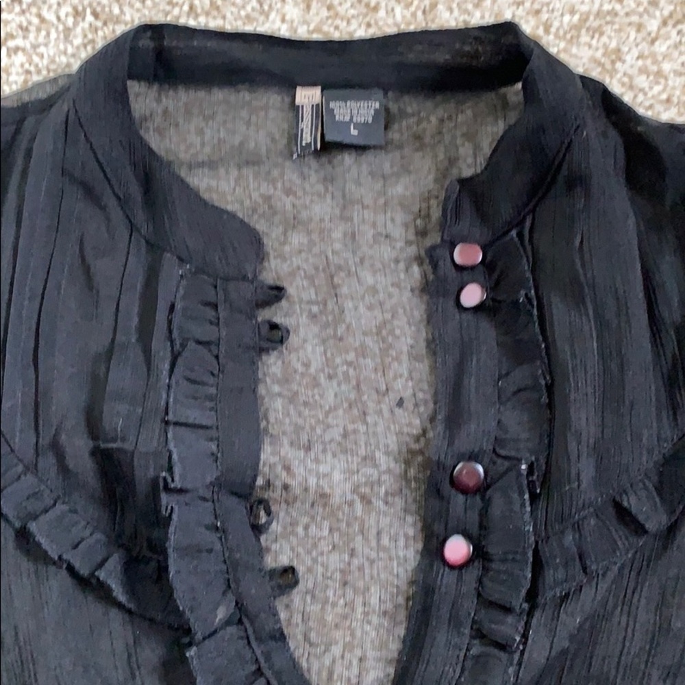 🔴 LAST CHANCE - Sheer Black Blouse - Picture 2 of 3